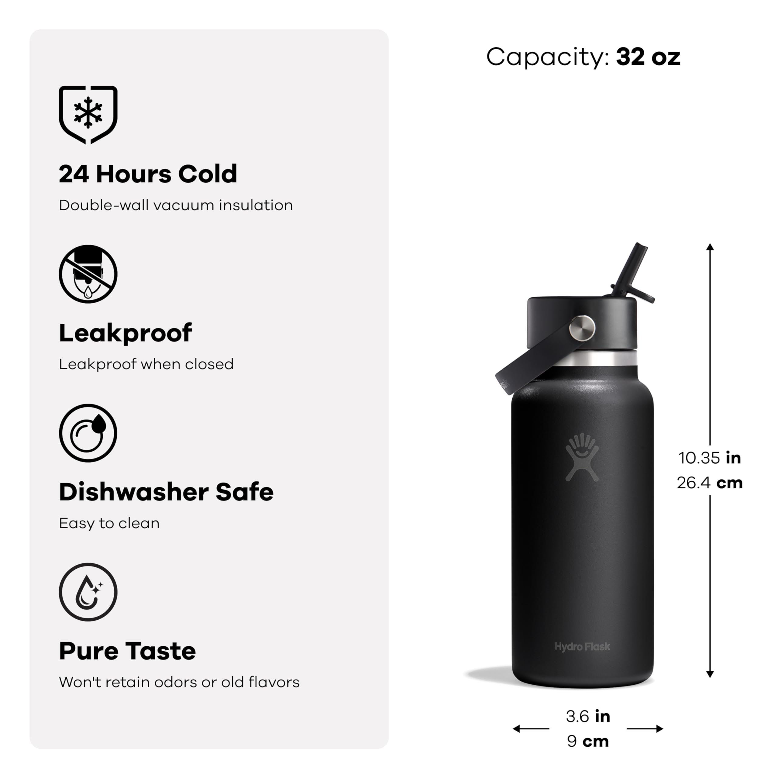 Amazon.com : Hydro Flask Water Bottle - Insulated Stainless Steel